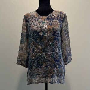 Small Women’s Blouse Printed Seethrough Club Monaco